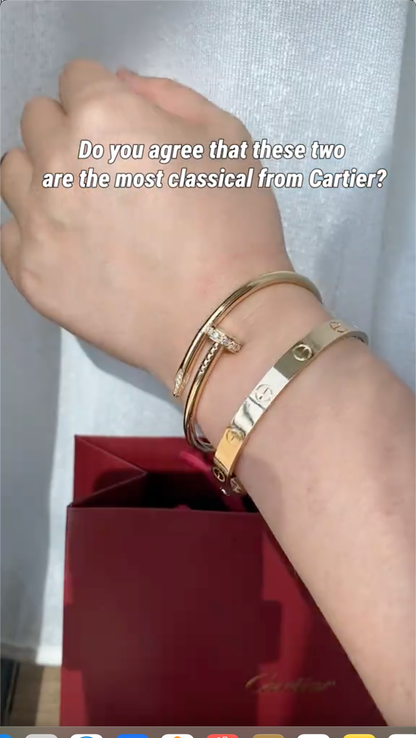 [Lora] LOVE Classic & JUSTE Diamond Bracelet Stack Set