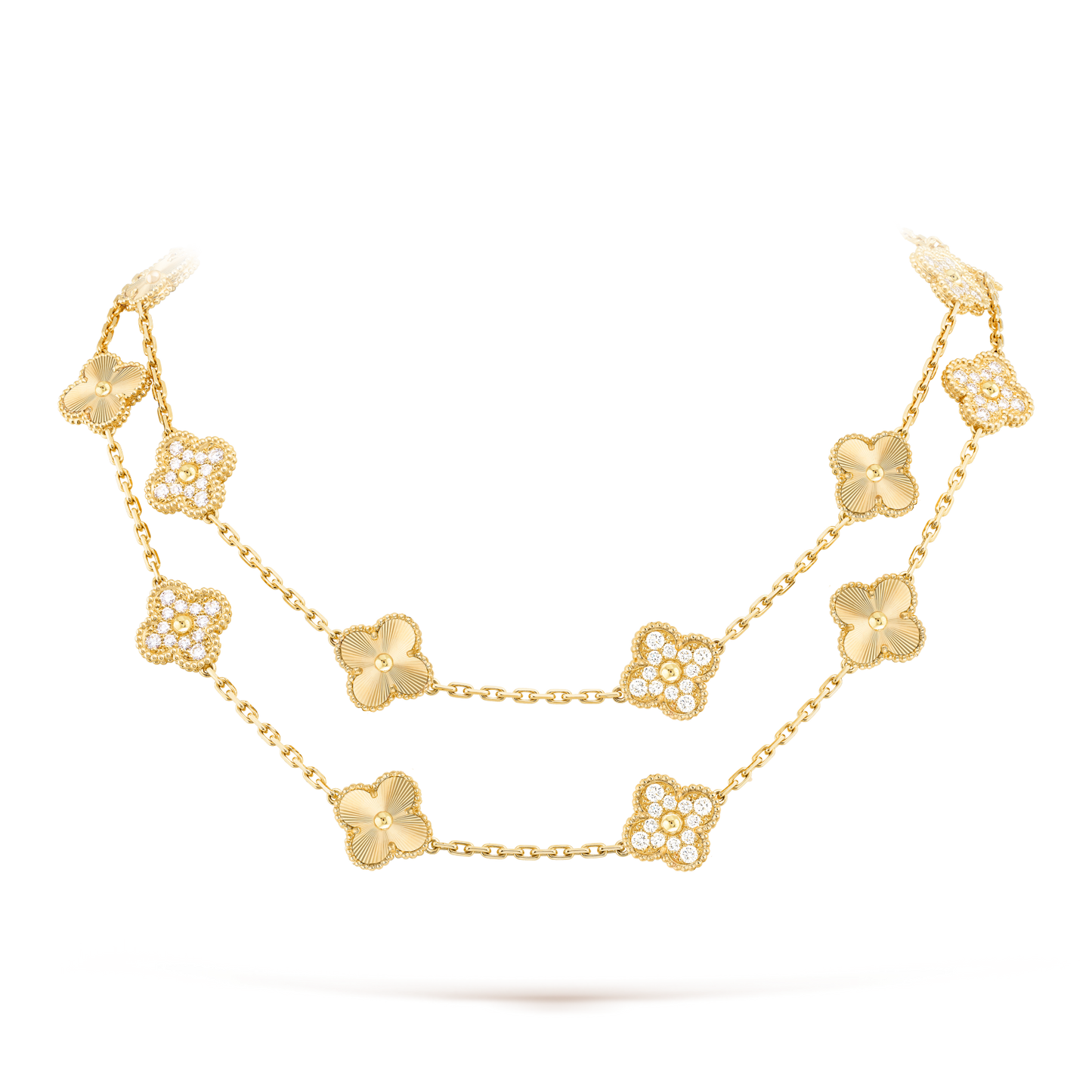 [LORA]CLOVER 20 MOTIFS LASER DIAMOND NECKLACE