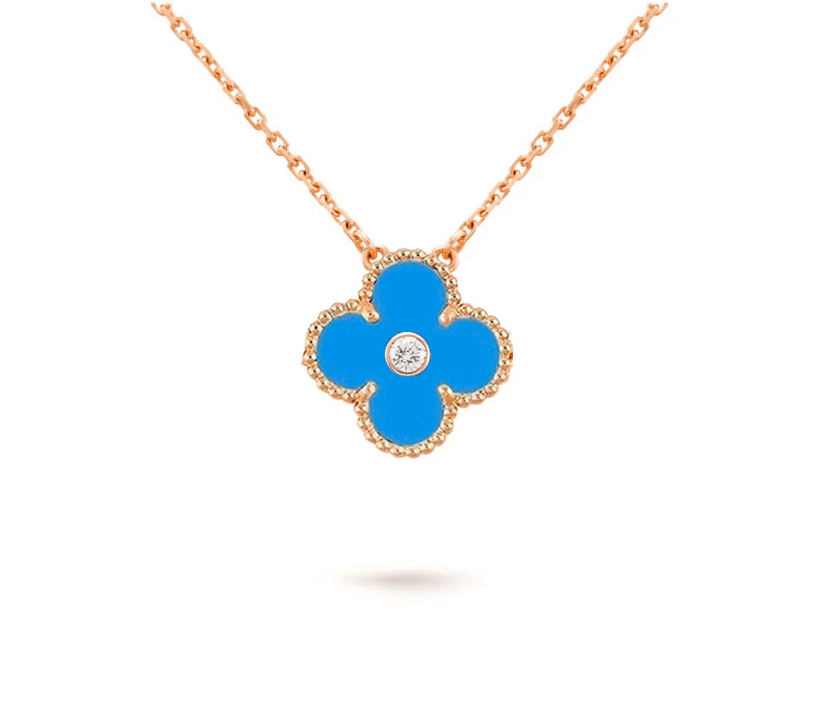 [Lora]CLOVER 15MM DIAMOND SINGLE FLOWER NECKLACE COLLECTION