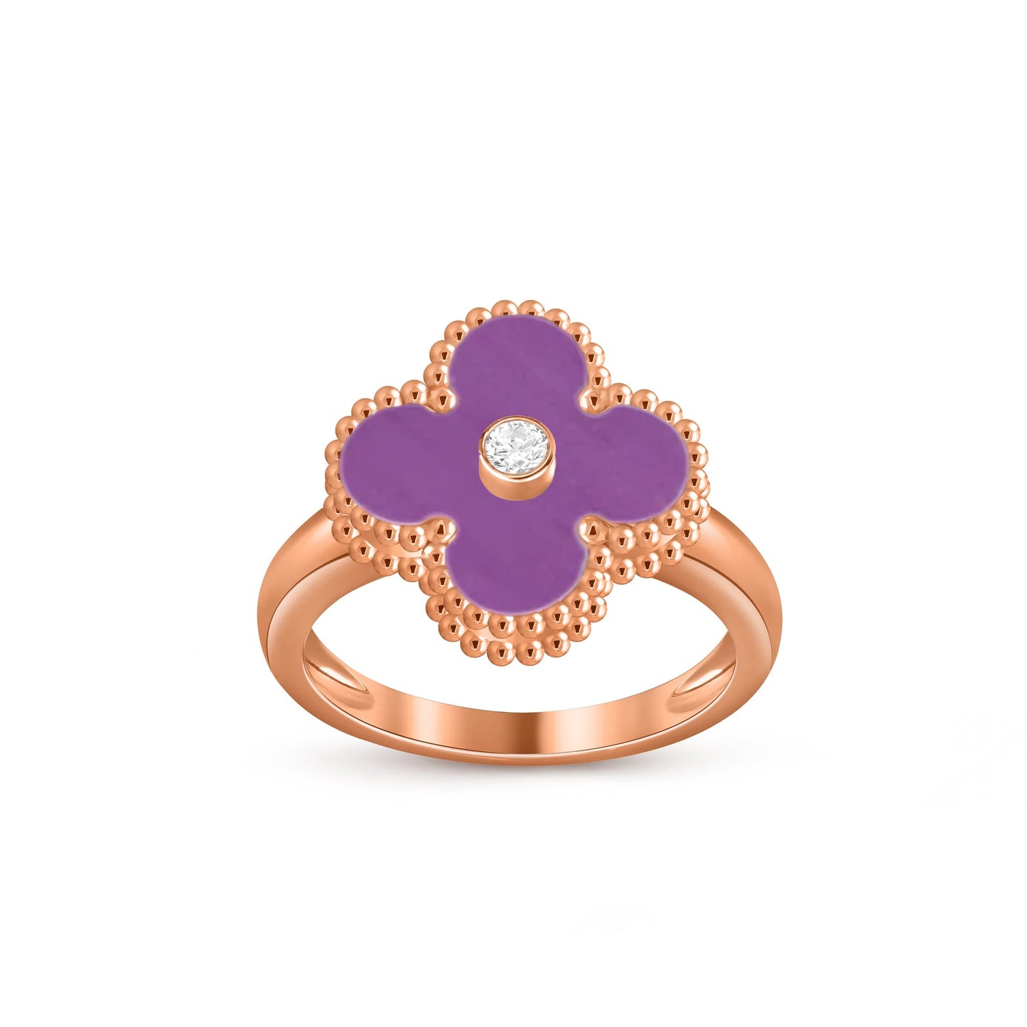 [Lora]CLOVER DIAMOND RING ROSE GOLD COLLECTION