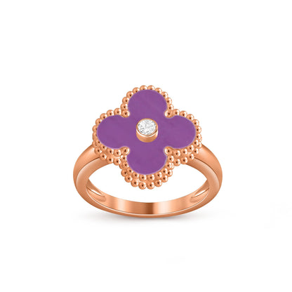 [Lora]CLOVER DIAMOND RING ROSE GOLD COLLECTION