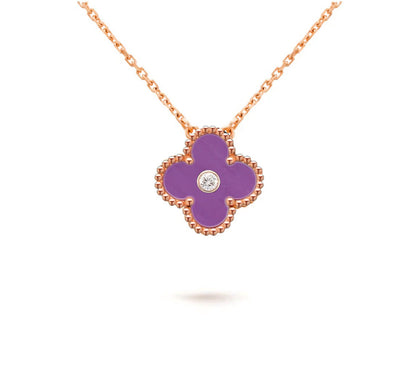 [Lora]CLOVER 15MM DIAMOND SINGLE FLOWER NECKLACE COLLECTION