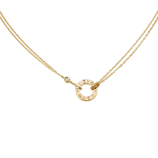 [Lora] LOVE NECKLACE 16MM 2 DIAMONDS