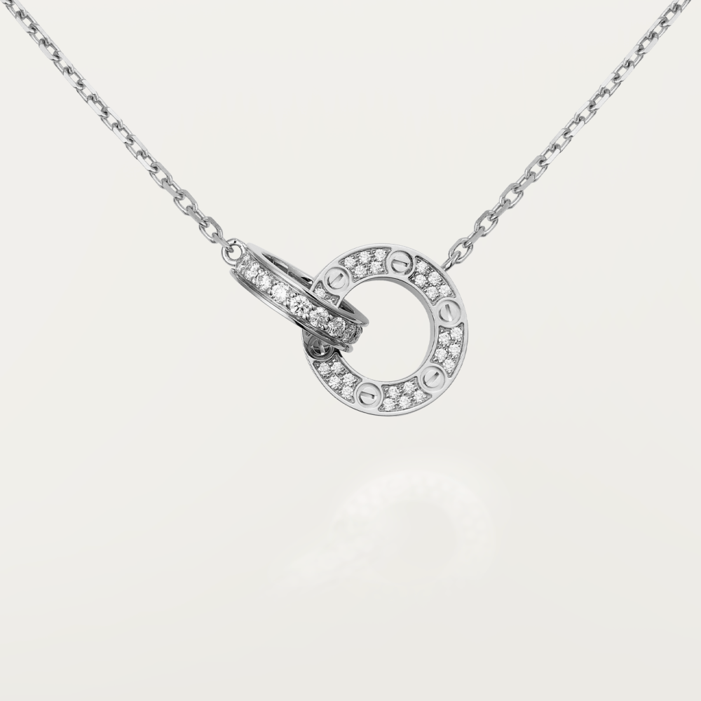 [LORA] LOVE  FULL DIAMOND PENDANT NECKLACE