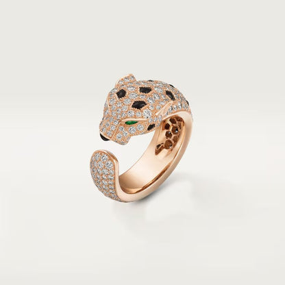 [LORA] PANTHERE SPOTTED FULL DIAMOND MEDIUM RING