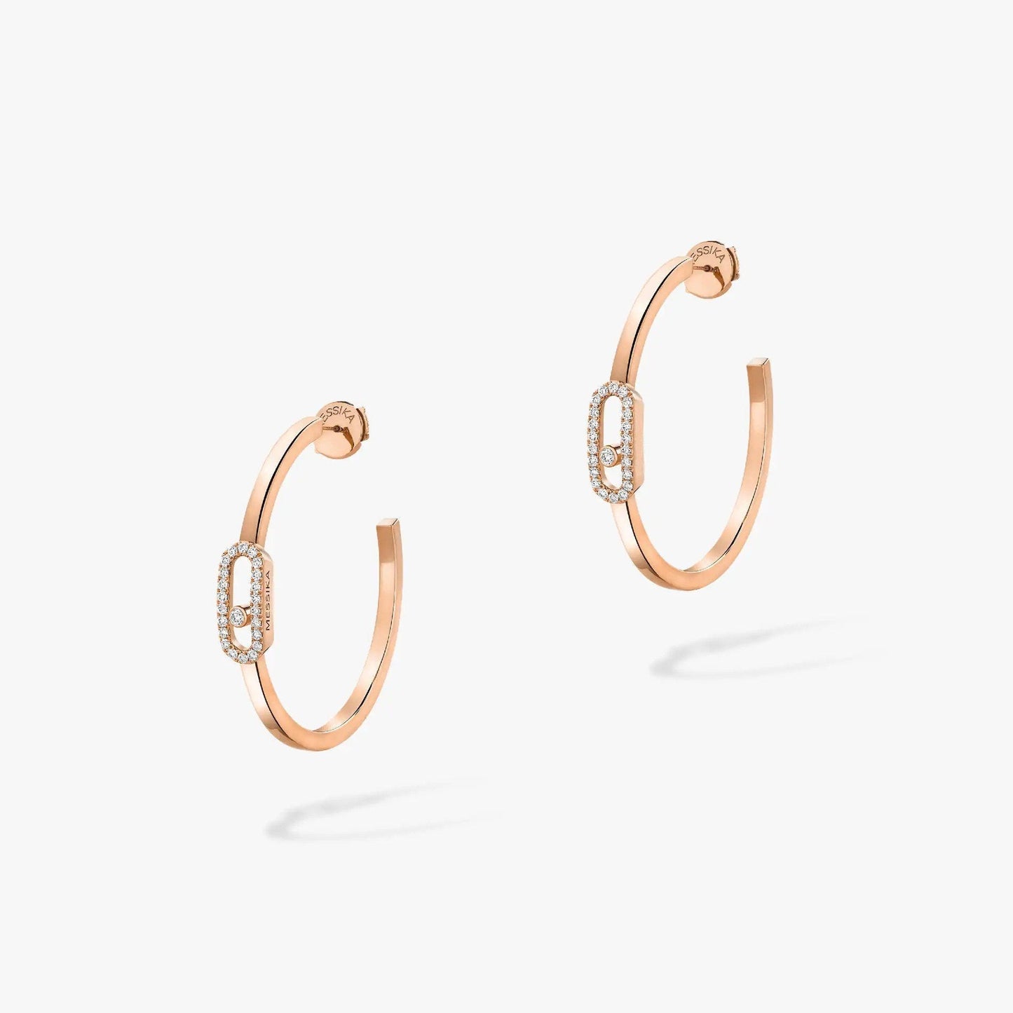 [LORA] CREOLES MOVE UNO PM DIAMOND EARRINGS