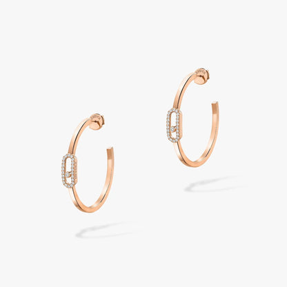 [LORA] CREOLES MOVE UNO PM DIAMOND EARRINGS