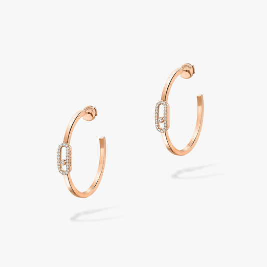 [LORA] CREOLES MOVE UNO PM DIAMOND EARRINGS