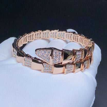 [LORA]SERPENTI WIDE BRACELET PINK GOLD DIAMOND
