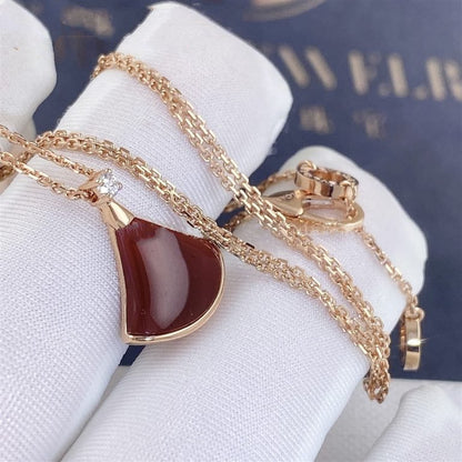 [LORA]DREAM NECKLACE CARNELIAN 1 DIAMOND
