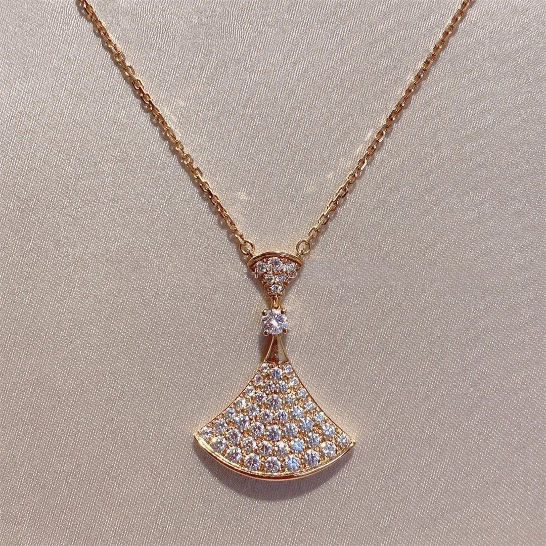 [LORA]DREAM NECKLACE PINK GOLD FULL DIAMOND