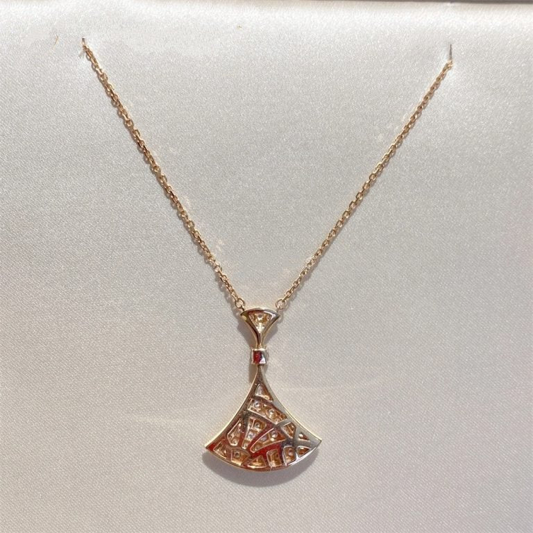 [LORA]DREAM NECKLACE PINK GOLD FULL DIAMOND