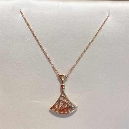 [LORA]DREAM NECKLACE PINK GOLD FULL DIAMOND
