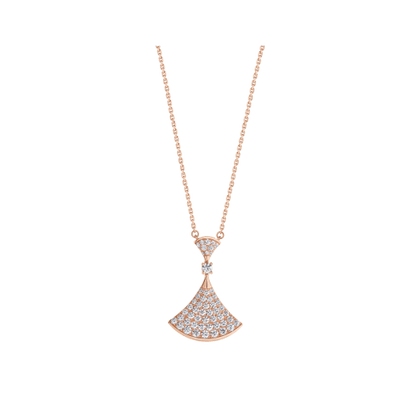 [LORA]DREAM NECKLACE PINK GOLD FULL DIAMOND