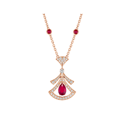 [LORA]DREAM NECKLACE CARNELIAN DIAMOND PINK GOLD