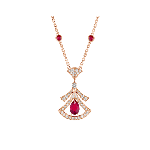 [LORA]DREAM NECKLACE CARNELIAN DIAMOND PINK GOLD