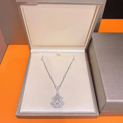 [LORA]DREAM NECKLACE WHITE DIAMOND SILVER