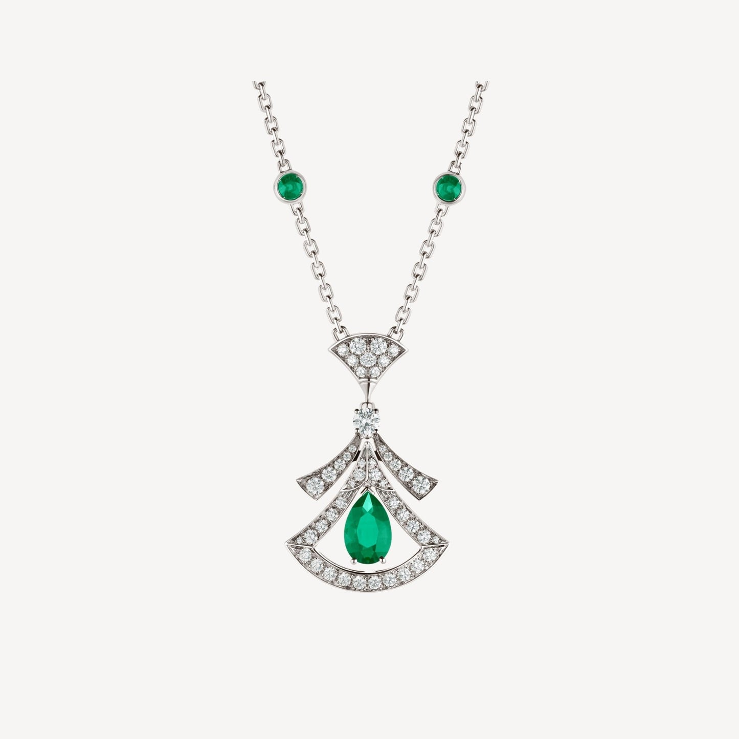 [LORA]DREAM NECKLACE MALACHITE DIAMOND SILVER