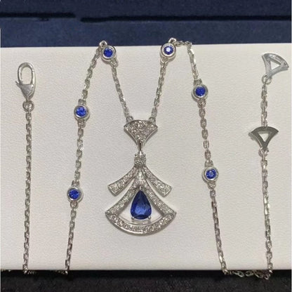 [LORA]DREAM NECKLACE AGATE DIAMOND SILVER