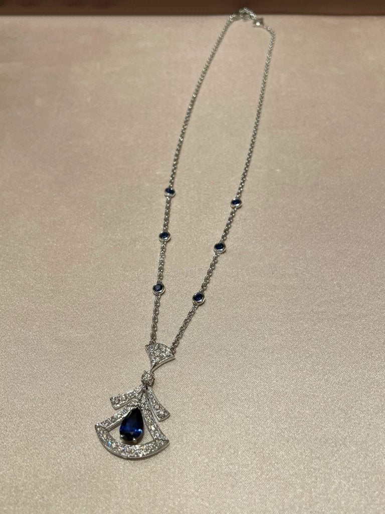 [LORA]DREAM NECKLACE AGATE DIAMOND SILVER
