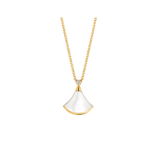 [LORA]DREAM NECKLACE WHITE MOP GOLD 1 DIAMOND