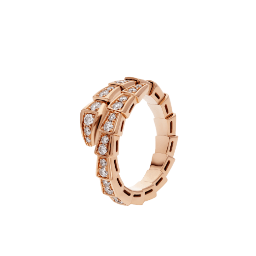[LORA]SERPENTI RING PINK GOLD DIAMOND PAVED 4MM