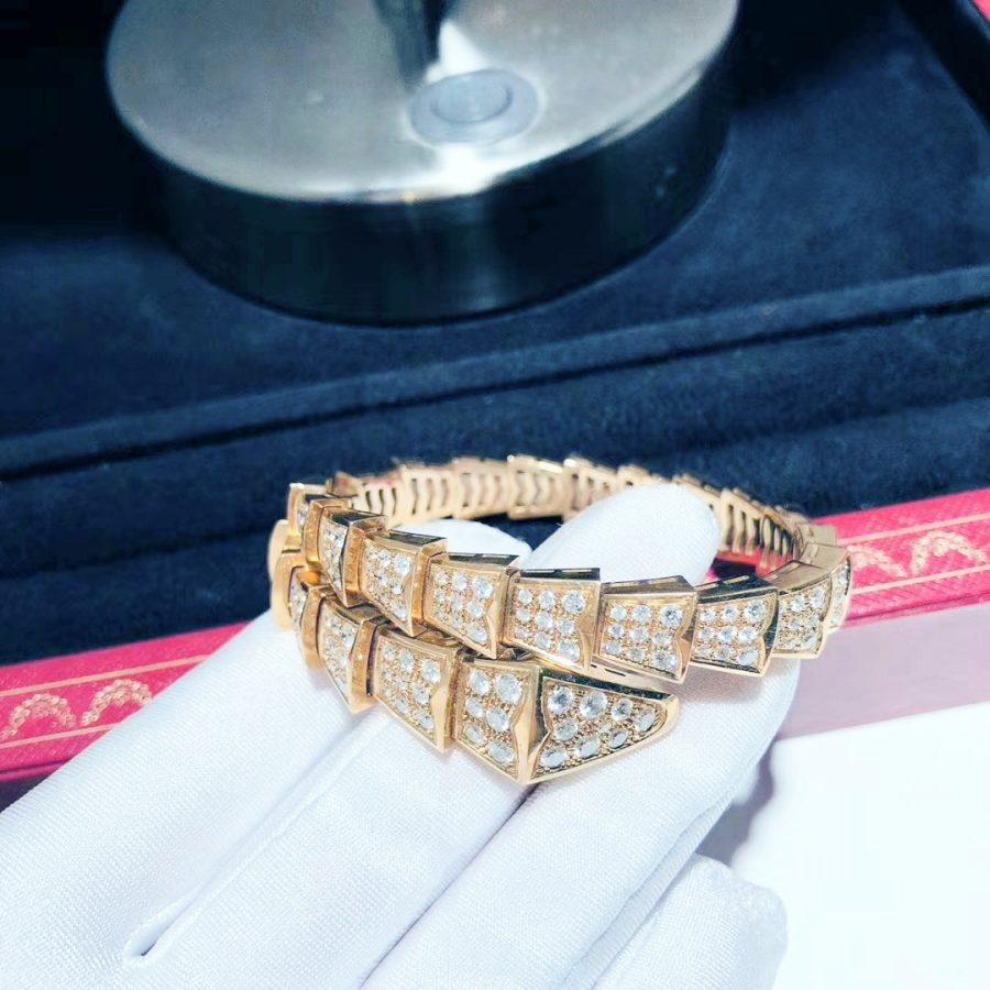 [LORA]SERPENTI BRACELET 8MM PINK GOLD DIAMOND