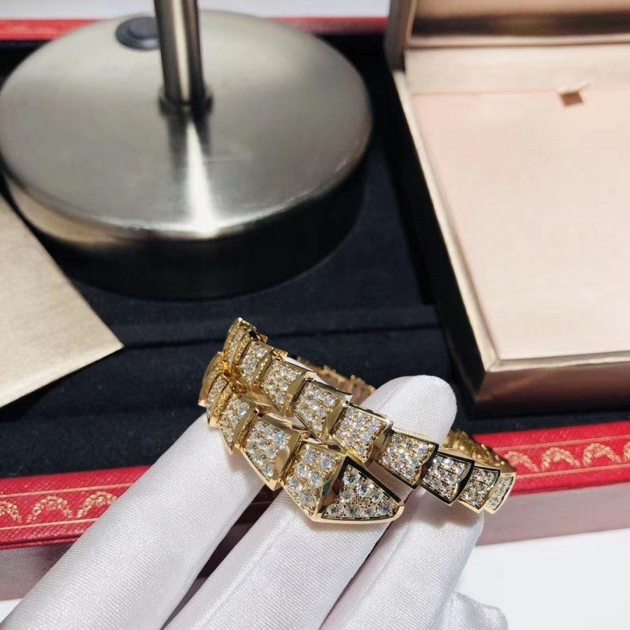 [LORA]SERPENTI BRACELET 8MM GOLD DIAMOND