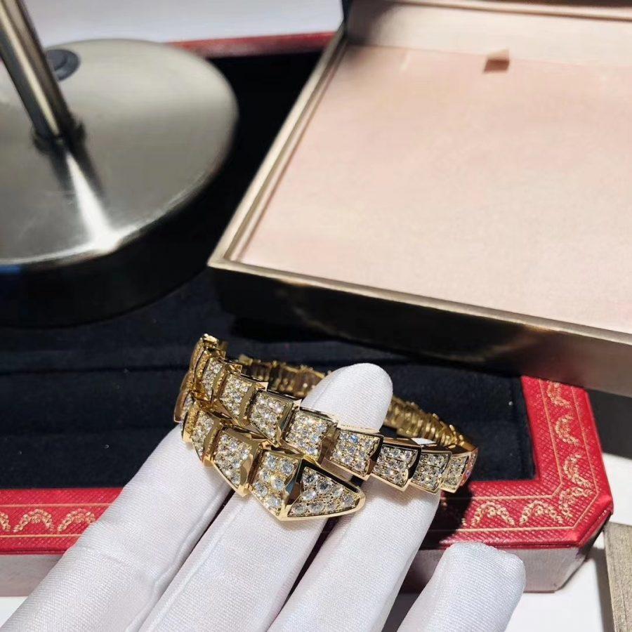 [LORA]SERPENTI BRACELET 8MM GOLD DIAMOND