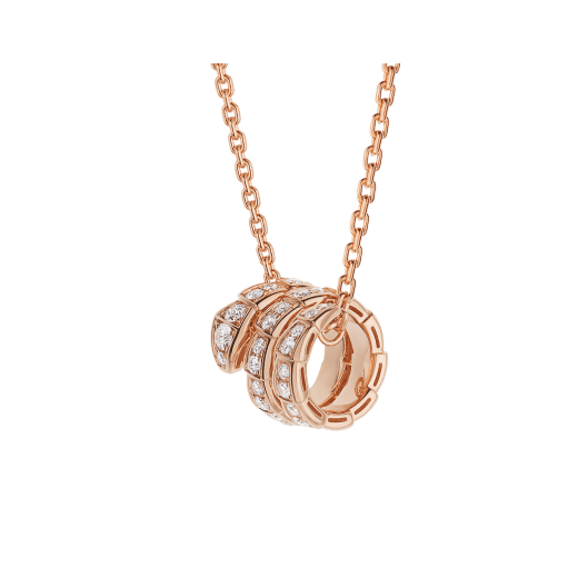 [LORA]SERPENTI PINK GOLD NECKLACE DOUBLE RING DIAMOND