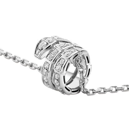 [LORA]SERPENTI  NECKLACE DOUBLE RING DIAMOND