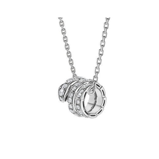 [LORA]SERPENTI  NECKLACE DOUBLE RING DIAMOND