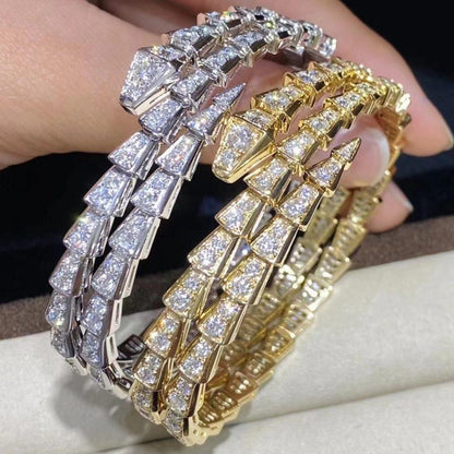 [LORA]SERPENTI BRACELET GOLD DIAMOND DOUBLE ROW
