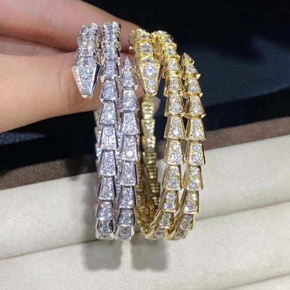 [LORA]SERPENTI BRACELET GOLD DIAMOND DOUBLE ROW