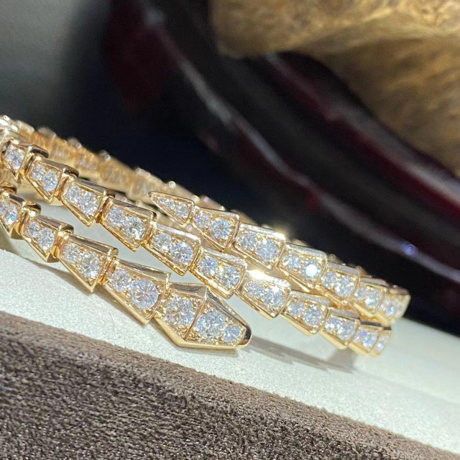 [LORA]SERPENTI BRACELET GOLD DIAMOND DOUBLE ROW