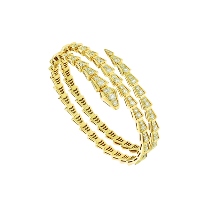[LORA]SERPENTI BRACELET GOLD DIAMOND DOUBLE ROW