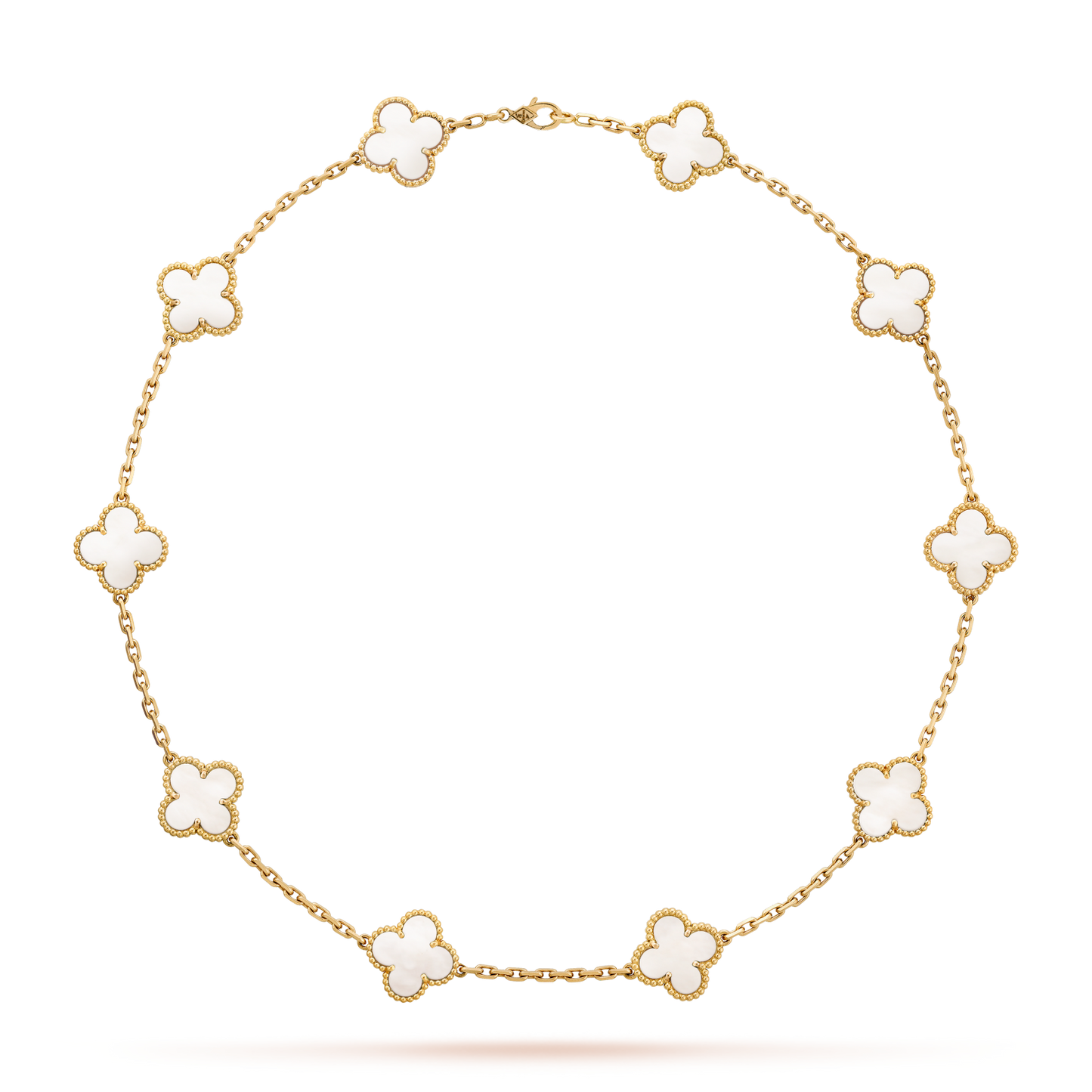 [LORA]CLOVER 10 MOTIFS WHITE MOTHER OF PEARL NECKLACE