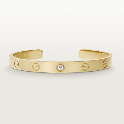 [LORA] LOVE BRACELET 6.1MM 1 DIAMOND OPEN CUFF