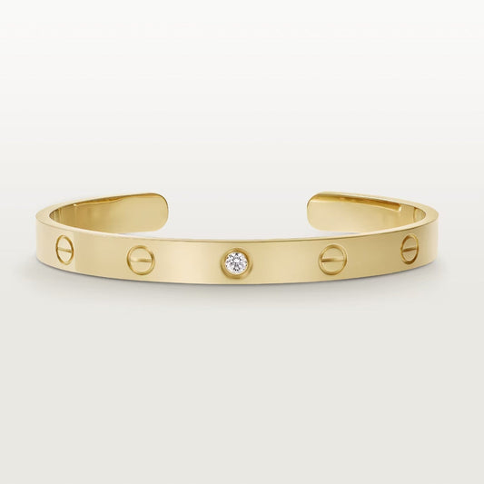 [Lora] LOVE BRACELET 6.1MM 1 DIAMOND OPEN CUFF