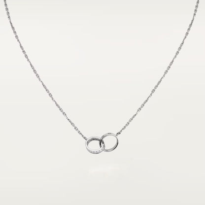 [LORA] LOVE DOUBLE RING HALF DIAMOND NECKLACE