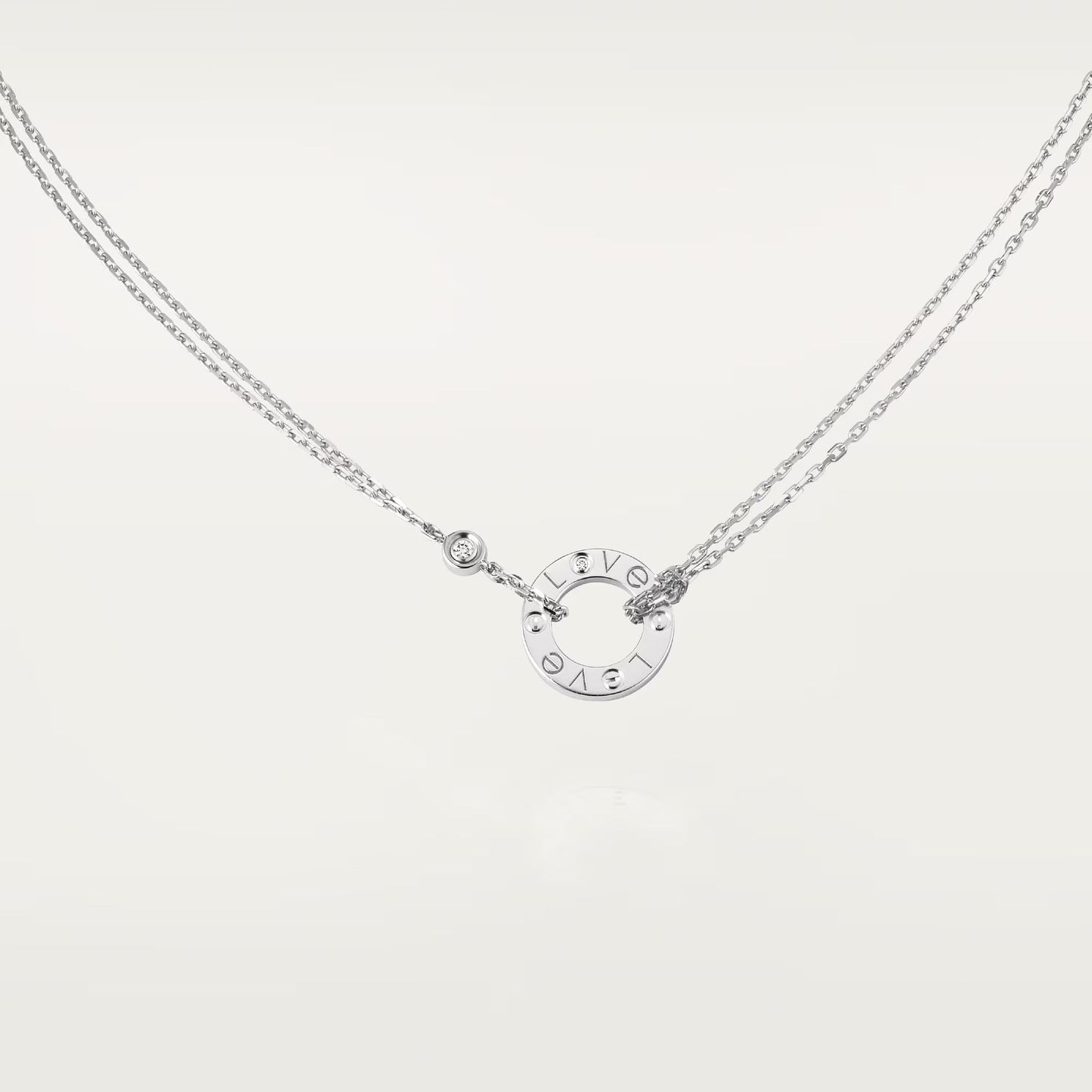 [LORA] LOVE NECKLACE 16MM 2 DIAMONDS