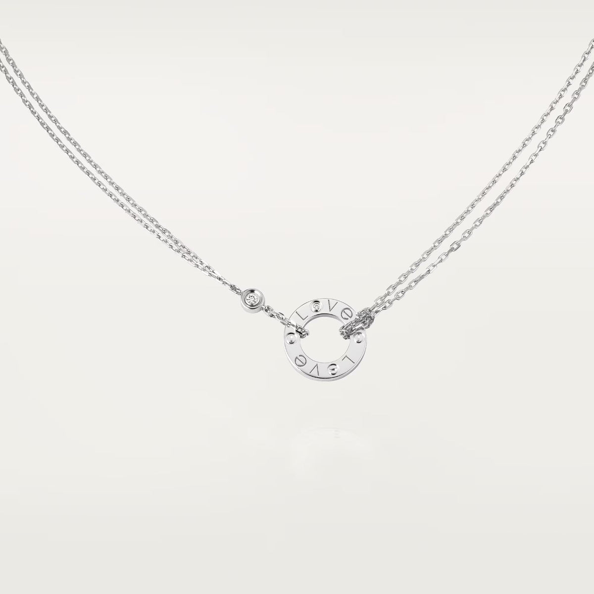 [Lora] LOVE NECKLACE 16MM 2 DIAMONDS