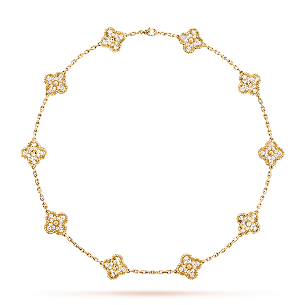 [LORA]CLOVER 10 MOTIFS DIAMOND NECKLACE