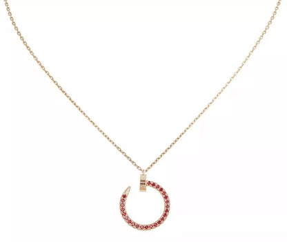 [LORA]JUSTE NECKLACE GOLD RED DIAMONDS