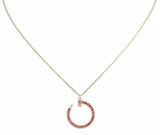 [LORA]JUSTE NECKLACE GOLD RED DIAMONDS