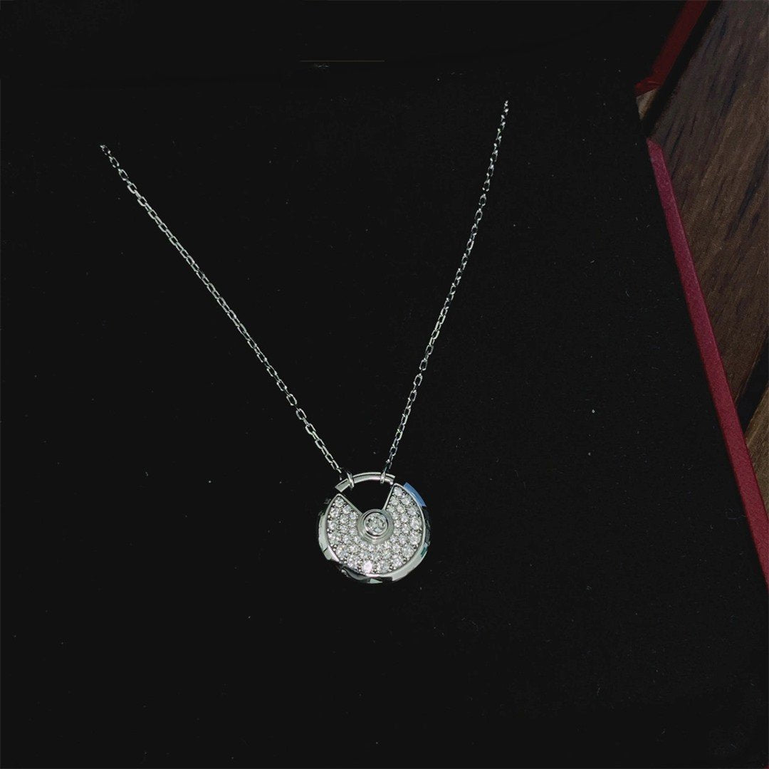 [LORA]AMULETTE SILVER FULL DIAMOND NECKLACE