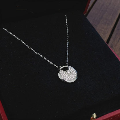 [LORA]AMULETTE SILVER FULL DIAMOND NECKLACE