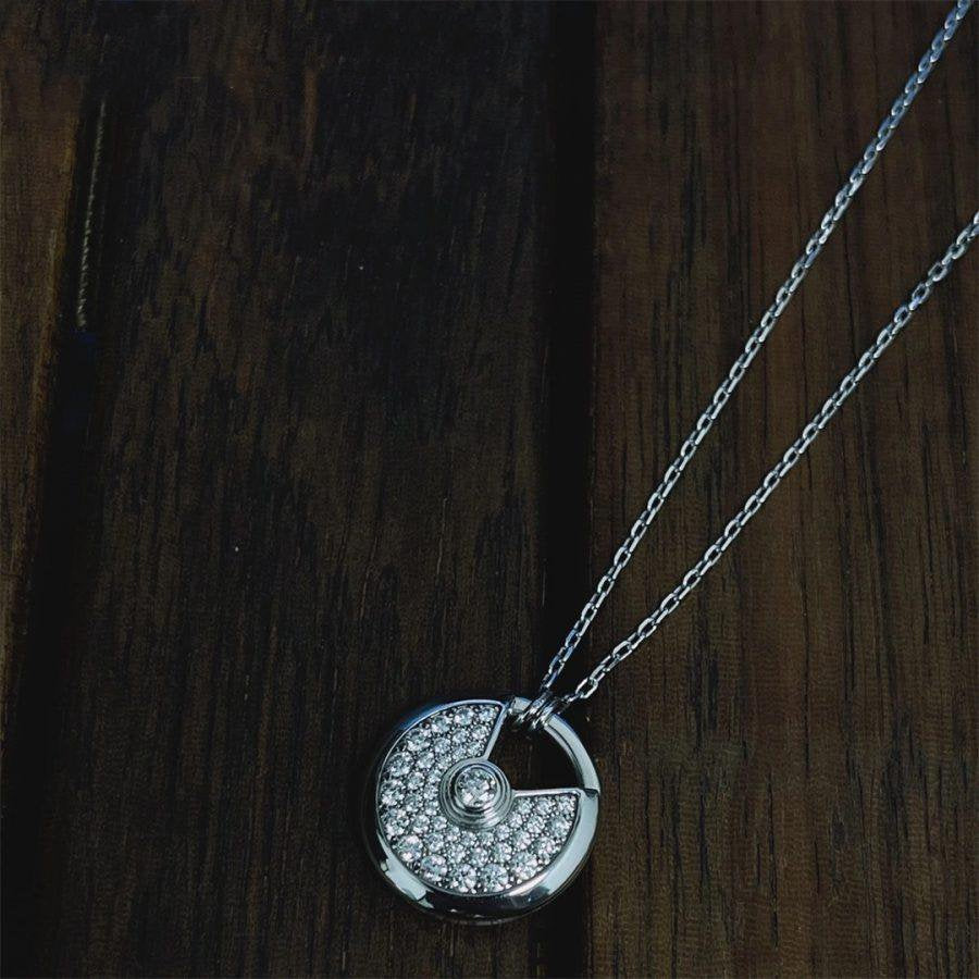[LORA]AMULETTE SILVER FULL DIAMOND NECKLACE