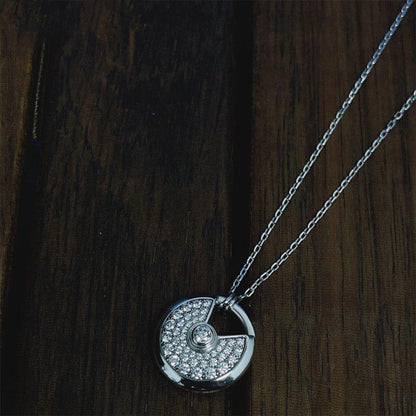 [LORA]AMULETTE SILVER FULL DIAMOND NECKLACE