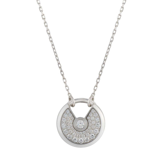 [LORA]AMULETTE SILVER FULL DIAMOND NECKLACE